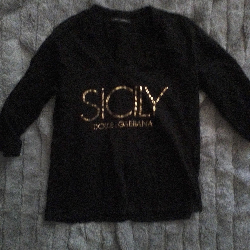 Dolce & Gabbana Black and Gold Long Sleeve Shirt